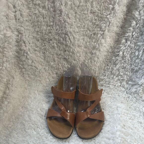 Vionic Shoes - Vionic  Pamplona leather Tan  straps Ortho heel slide sandals  SZ8.5